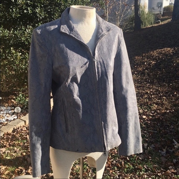 Brandon Thomas Python 🐍 print leather jacket - Picture 1 of 8